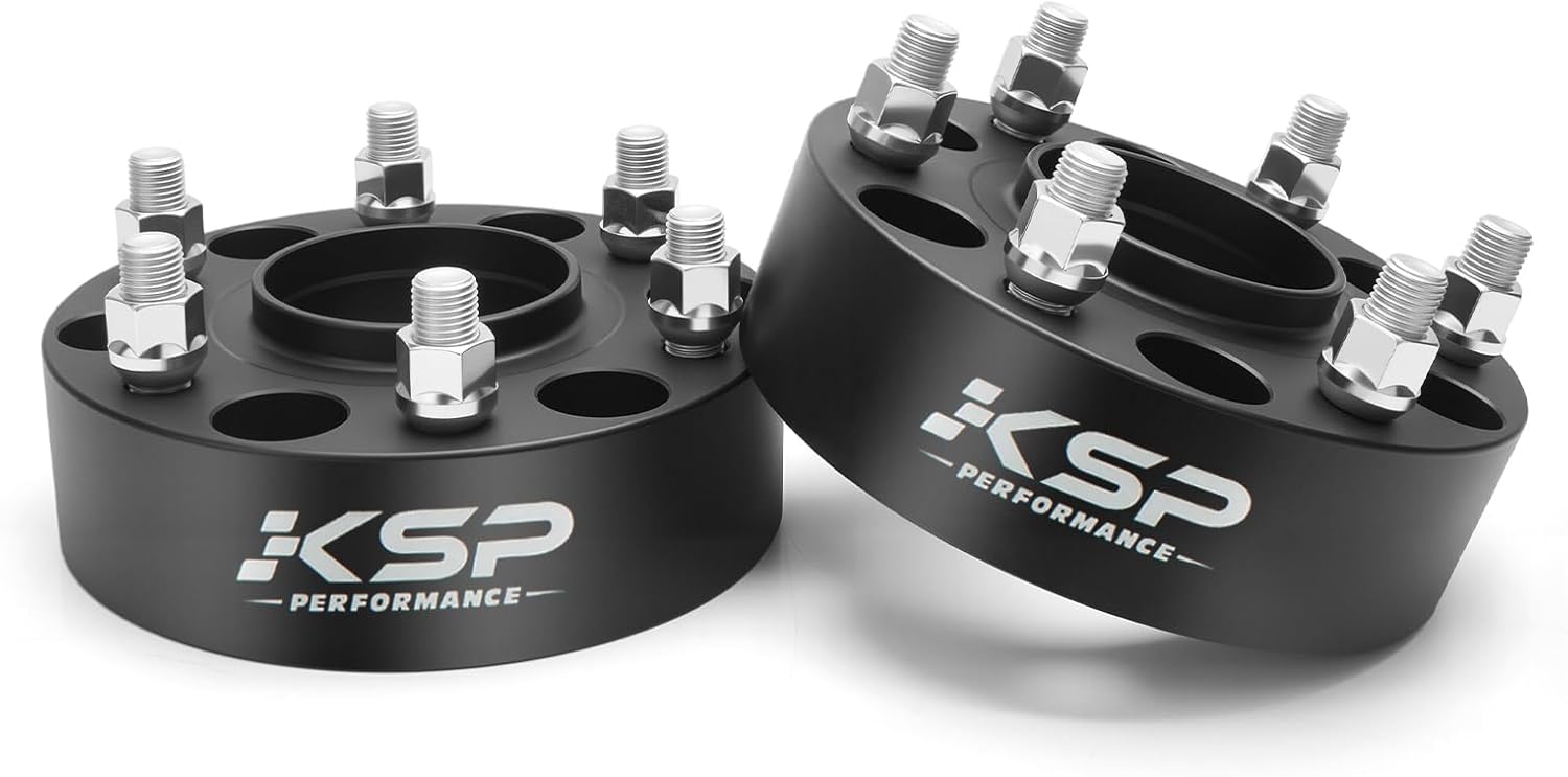 ksp 6x5.5 wheel spacers 2 inch for for silverado 1500 sierra 1500, 6x139.7 m14x1.5 studs 78.1mm hub bore forged spacer fits yukon xl, tahoe, escalade avalanche,2pcs 2"-6x5.5-2pcs black