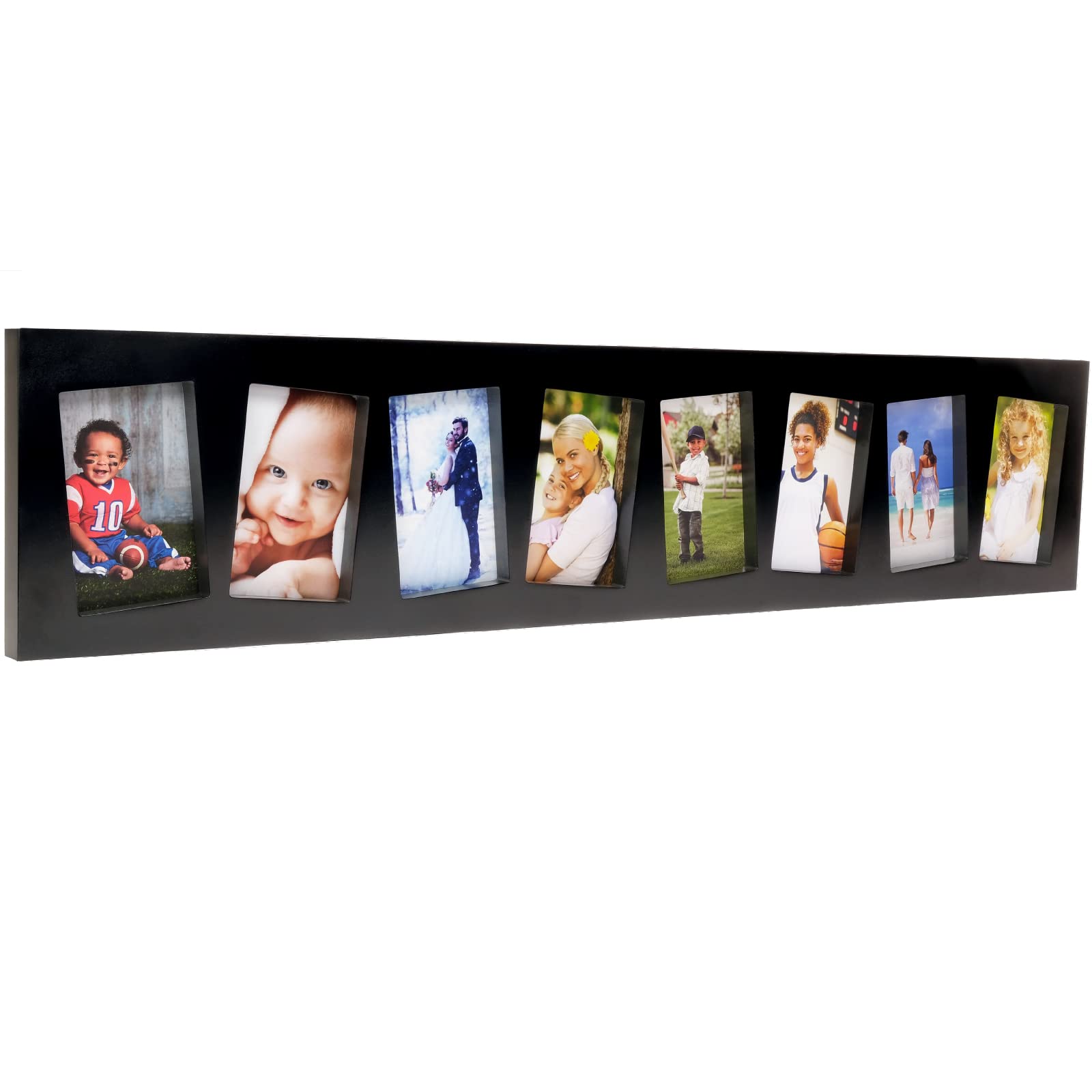 Buy EXCELLO GLOBAL PRODUCTS Tilted Collage Frame Holds Eight 4x6 Photos Ready to Hang Modern