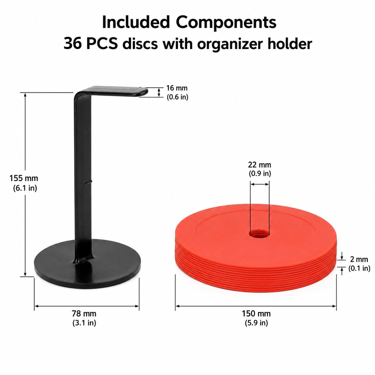 QWORK Cinesini Piatti Allenamento, Disponibile in 15 cm o 23 cm - Dischi marcatura Flessibili per Calcio, Basket, Pallamano e Altro