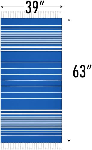 Miniatura 2 de Toalla turca de playa, 39 x 63 pulgadas, extra grande, de secado rápido, toalla turca de algodón de gran tamaño y manta para adultos, toallas de