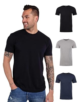 INTO THE AM Men's T-Shirts Soft Cotton Blend Crew Neck Tee S - 4XL Athletic Fit Plain Basic T-Shirt for Men