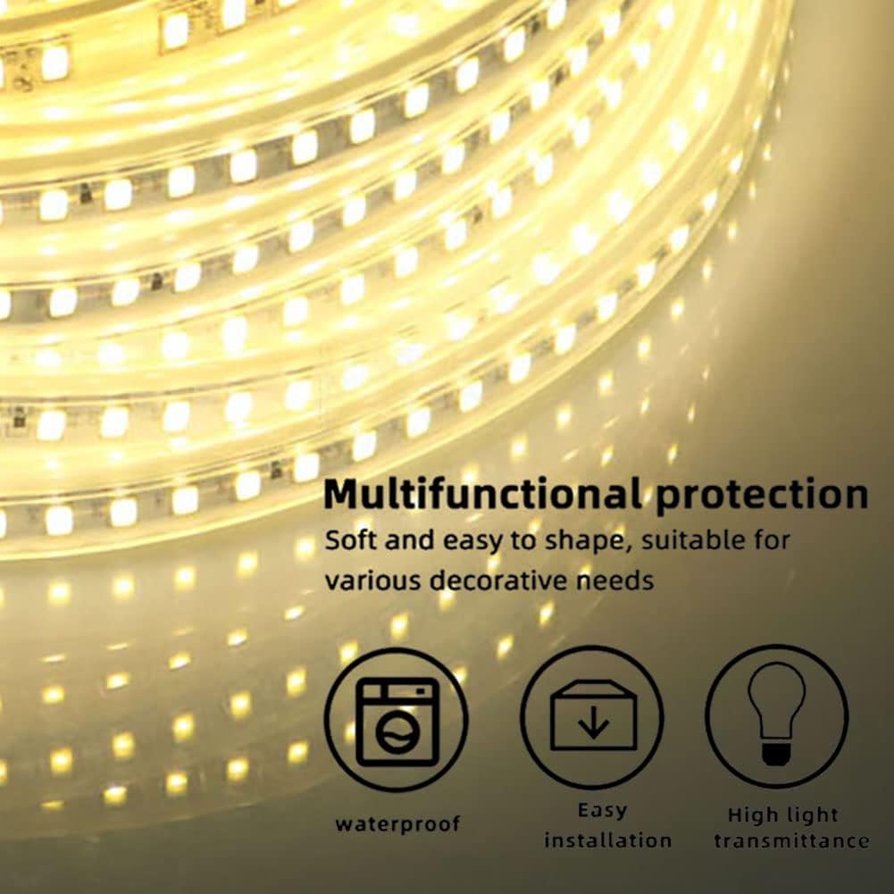pcning 220 V 230 V 6M Zewnętrzna taśma LED 4000K SMD 5730 120 led/m 6 m biała, 6 metrów wodoodporna taśma LED IP67 (biała, 6)