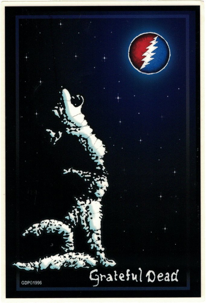 Sticker Grateful Dead Wolf loup hurlant à la lune haute définition pour vitrage