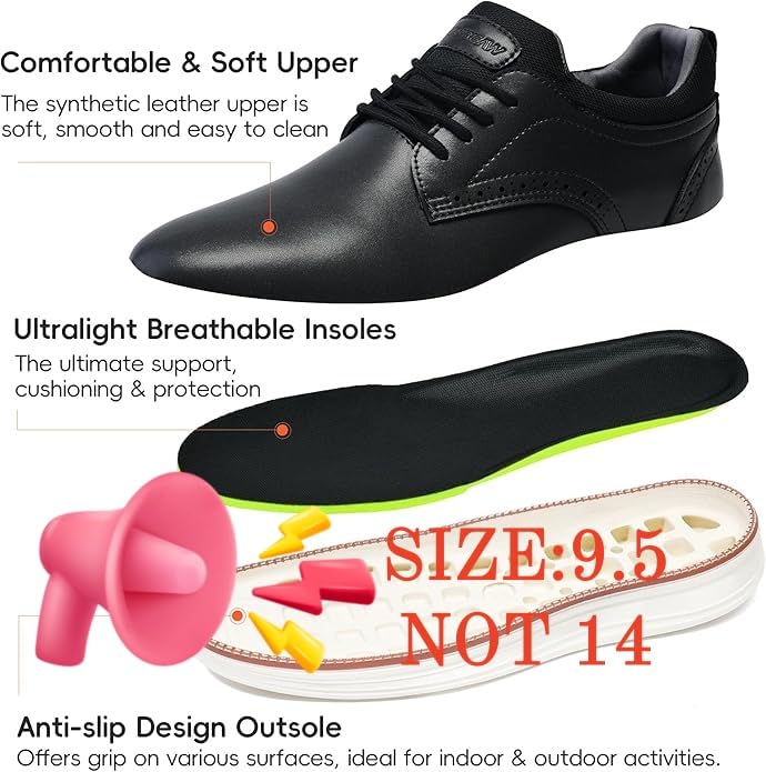 Image of Mens Oxfords Shoes, Slip On Classic Fashion Casual Dress Business Shoes Lightweight Comfortable Walking Running Sneakers for Men