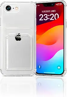 【Japan Platina】 iPhone16e 用 ケース (クリア) 6.1インチ アイフォン16e ケース カバー ポケット付き カード収納 クリア スマホケース TPU Qi充電 滑り止め すり傷防止 軽量 薄型 エアクッション po-16e-cl