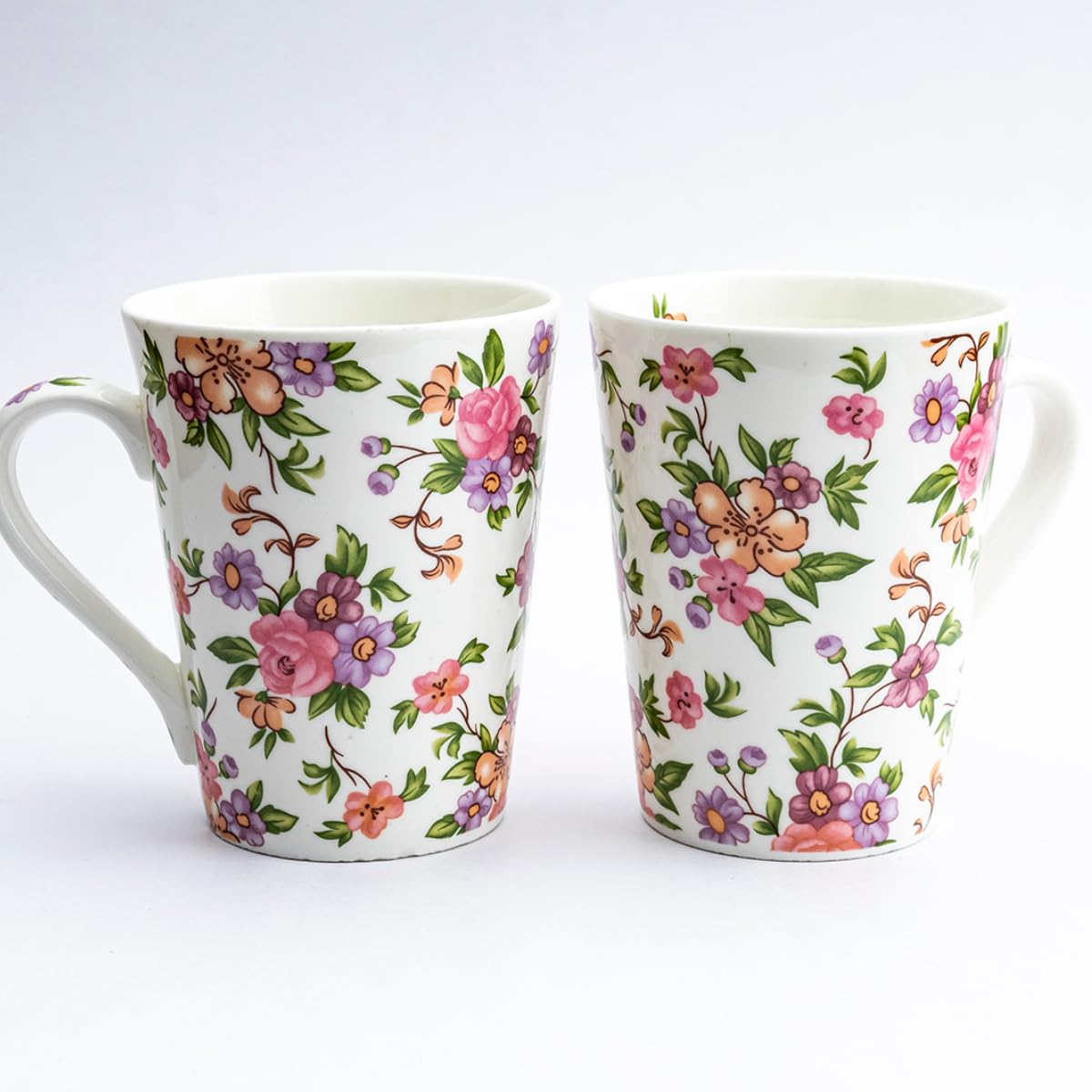 GOLDEN QUEEN'S Mugs Set of 2 for Coffee, Tea, Milk - Ideal for Your Daily Beverage Ritual, Hosting & Casual Gatherings - Whimsical Blossoms-image-47