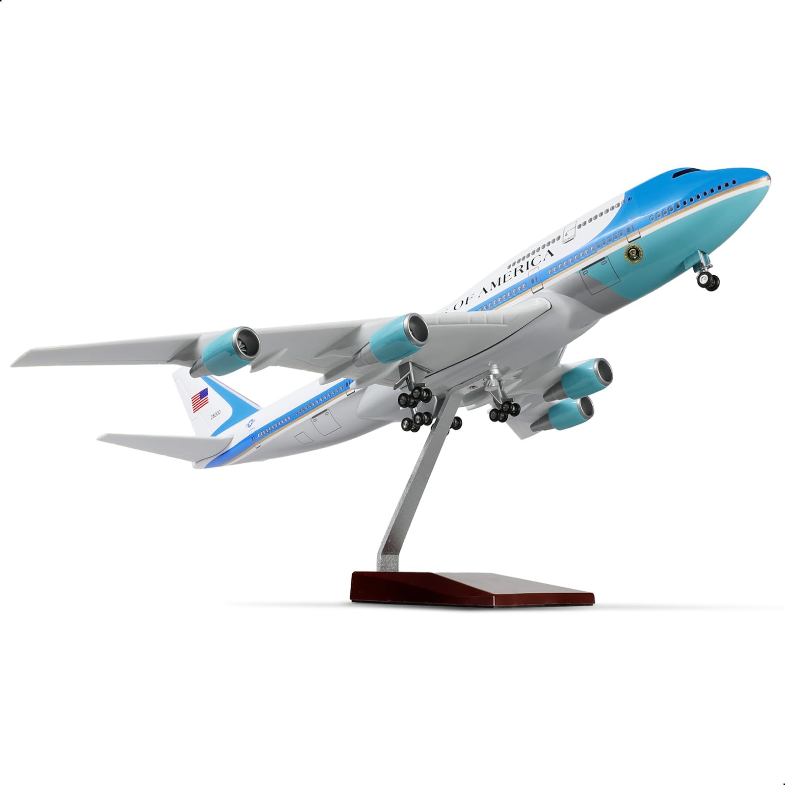 Air Force one 1/160 Large Scale Airplane model -17 inches (Long) boeing747 Die-cast Airplane Model for Adult -Model Plane 747 with Stand for Aviation Enthusiasts Gifts or Display Decorations
