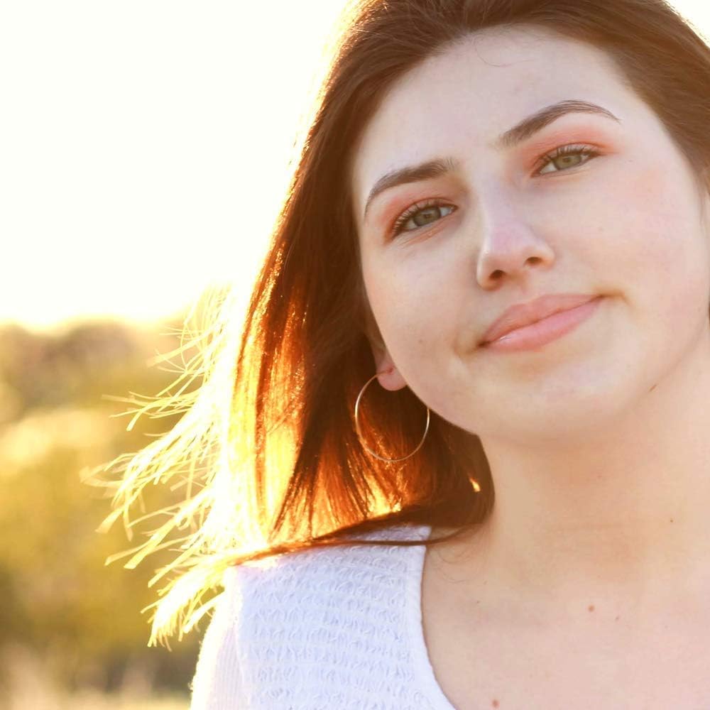 Thin Hammered Hoop Earrings, Elegant Geometric Solid Sterling Silver, Gold Filled, and Rose Gold Filled; for Women by Lotus Stone Jewelry - Image 6