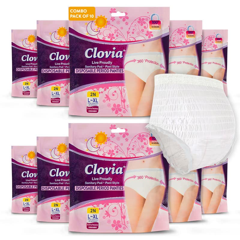 Clovia Women, Heavy Flow Disposable Period Panties For Sanitary Protection (Pack Of 10) (B07VB963G2) Amazon Price History, Amazon Price Tracker