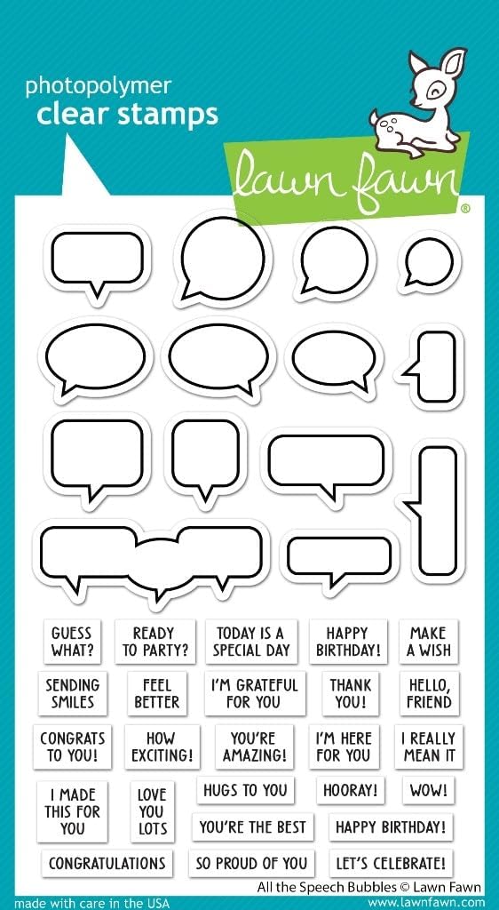Lawn Fawn LF3359 All The Speech Bubbles 4X6 Clear Stamp Set