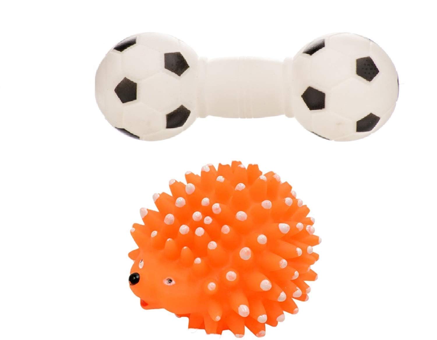 PSK Combo of 2 Natural Rubber Vinyl Cute Colorful Hedgehog and Dumbbell Squeaky Toy for Small Puppy- for Fun I Fetch I Sound Interaction I Cuddling (Orange) (B07YJWDDCJ) Amazon Price History, Amazon Price Tracker