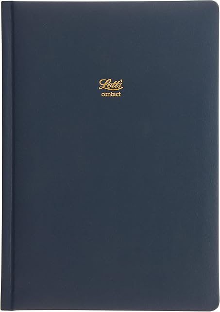 Letts of London Signature A5 Leather Address Book - Blue