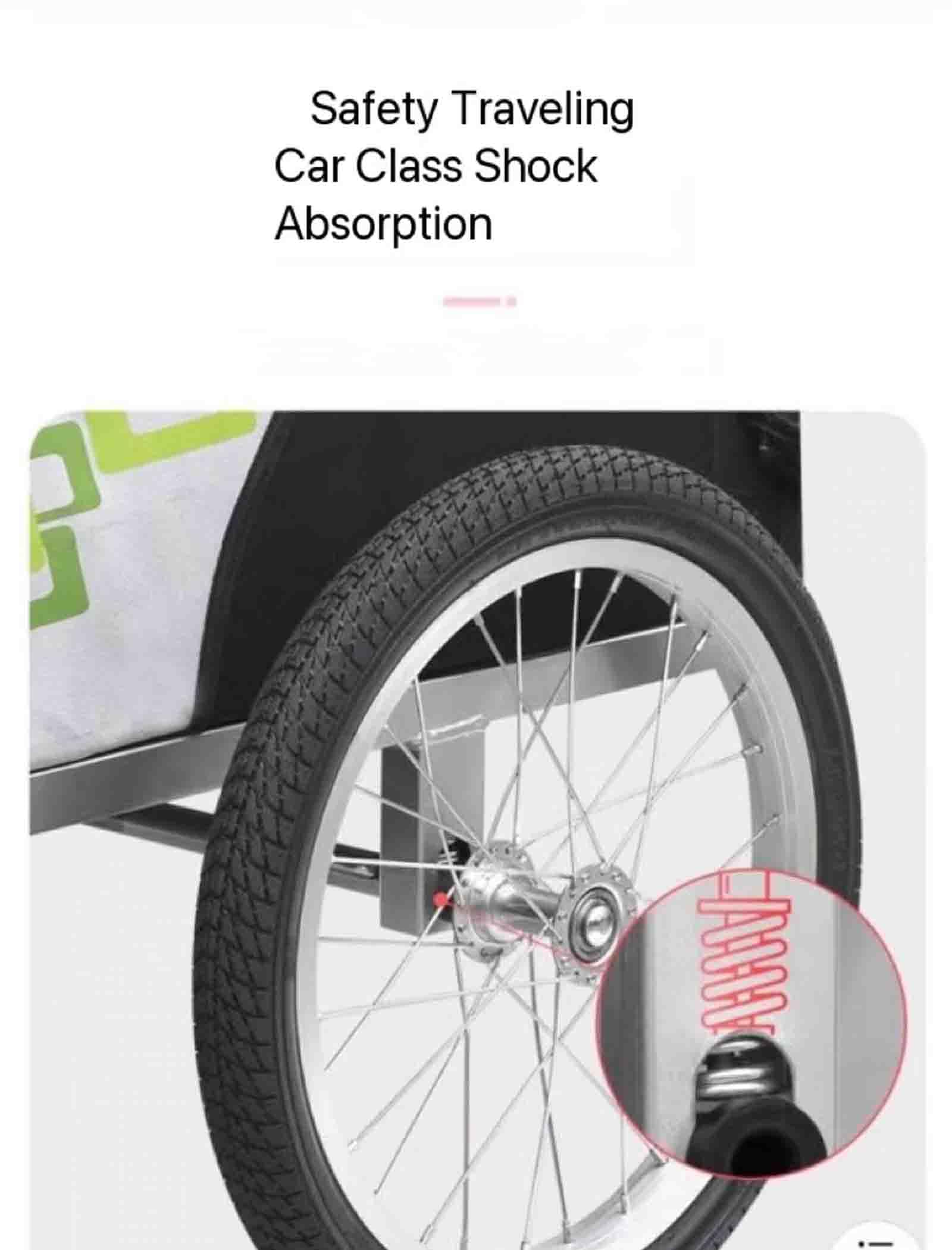 Rimorchio per bici per cani, trasportino per animali domestici, telaio per carrello pieghevole facile, ruota a sgancio rapido, attacco universale per bicicletta, trasportino per tettuccio 2 in 1 (F)