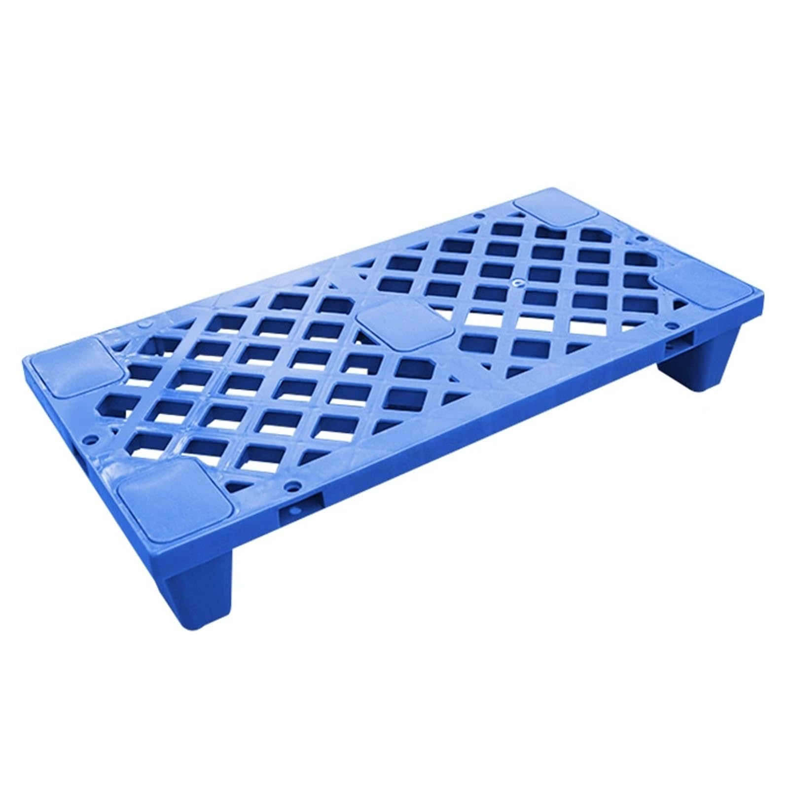 Pallet in plastica HDPE, traspirante, resistente alle intemperie, capacità di carico statica, impilabile, per magazzini e cantine, 40 x 40 x 15 cm, blu