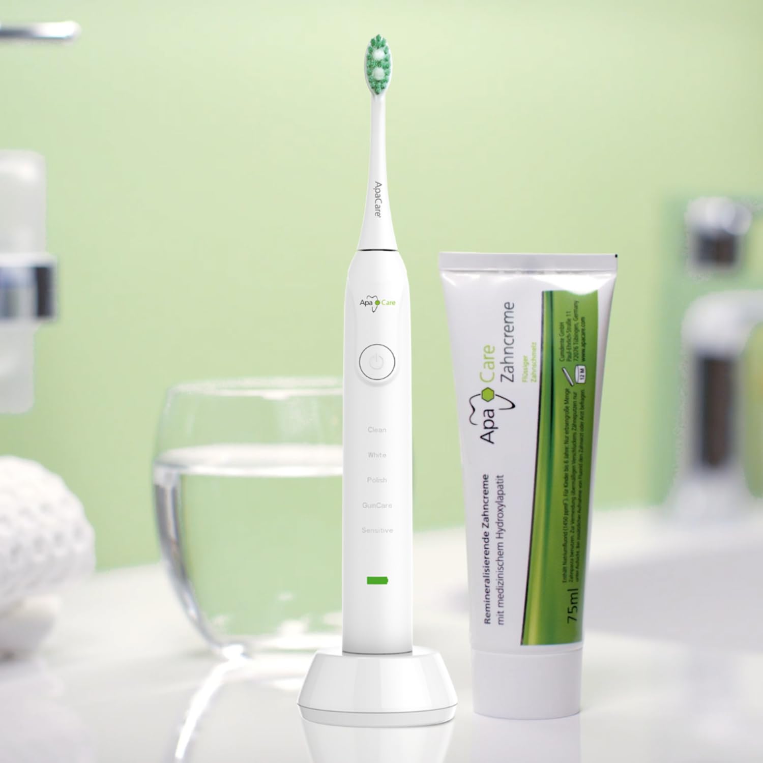ApaCare Crema dental remineralizante con esmalte dental líquido | 12 x 75 ml | Pasta dental con hidroxiapatita médica y flúor