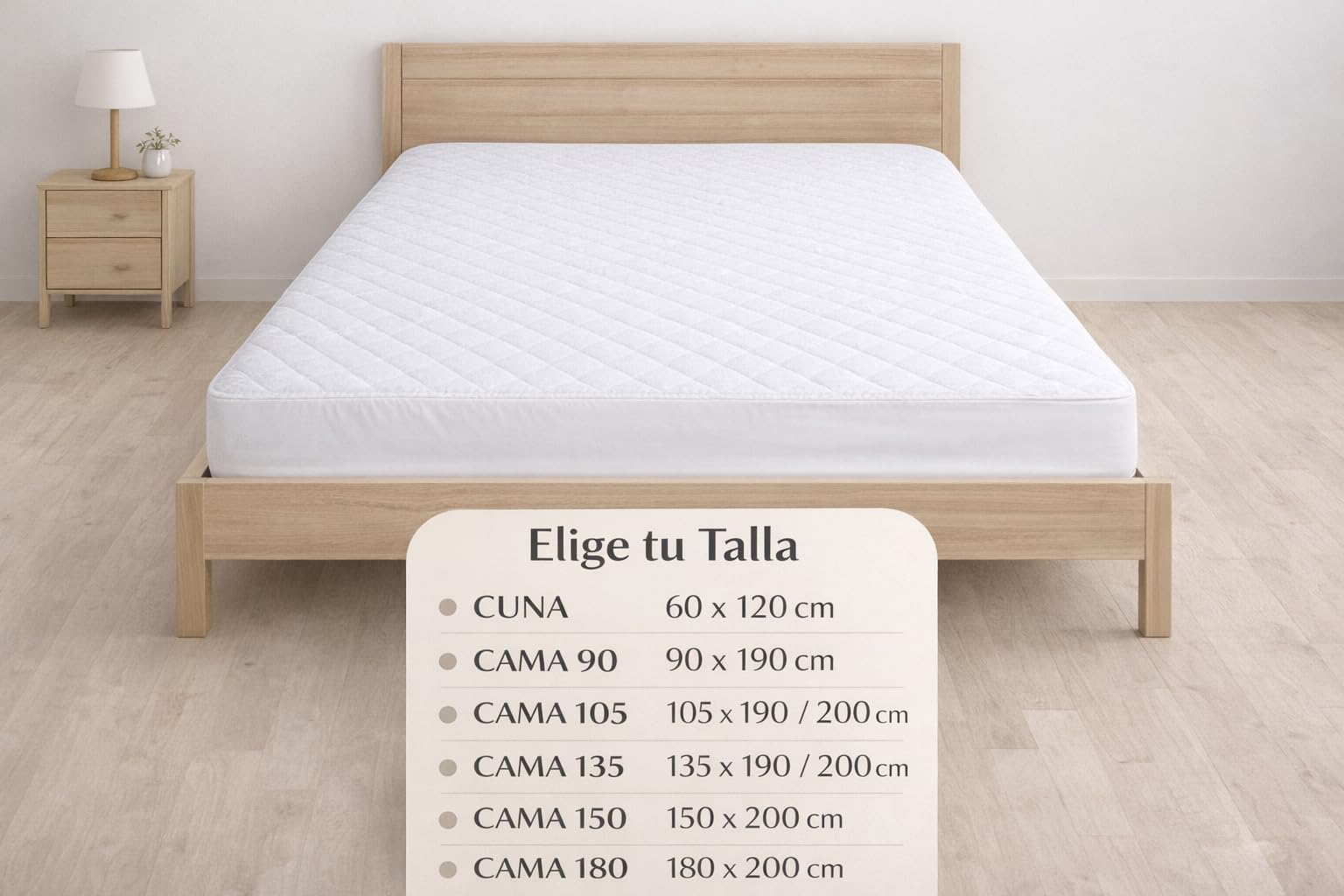 TRAMAS+ Protector Colchón Liso Impermeable Cama 150 – Cubrecolchón Algodón Transpirable, Suave y Ajustable 150x190 / 200 cm