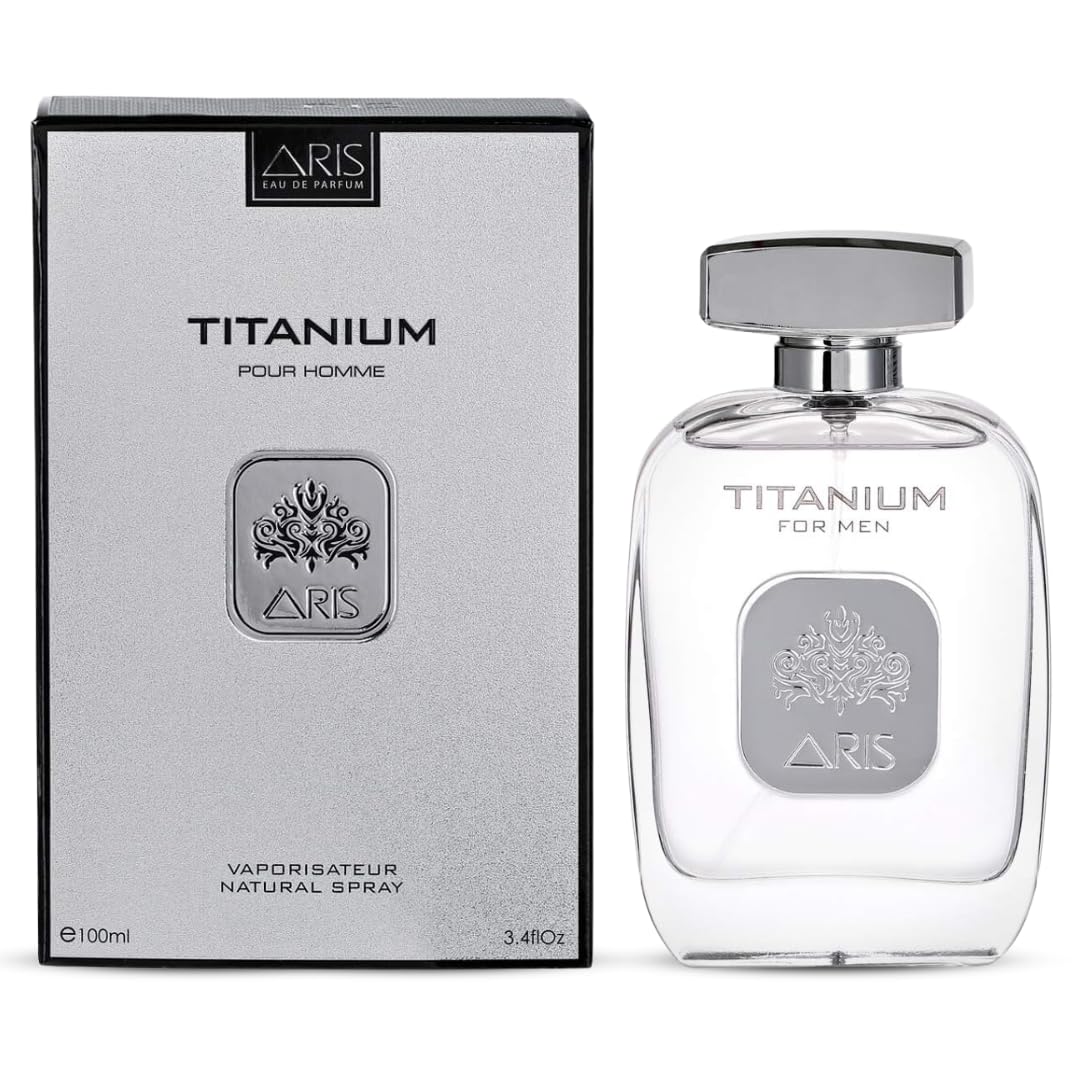 Titanium by ARIS Eau de Parfum for Men – Long-Lasting Wood and Cedar Fragrance – 100ml Travel Size Cologne Spray – Men’s Perfume Comes with Extra 15ml Sample (Random Scent Included) – Ideal Gift