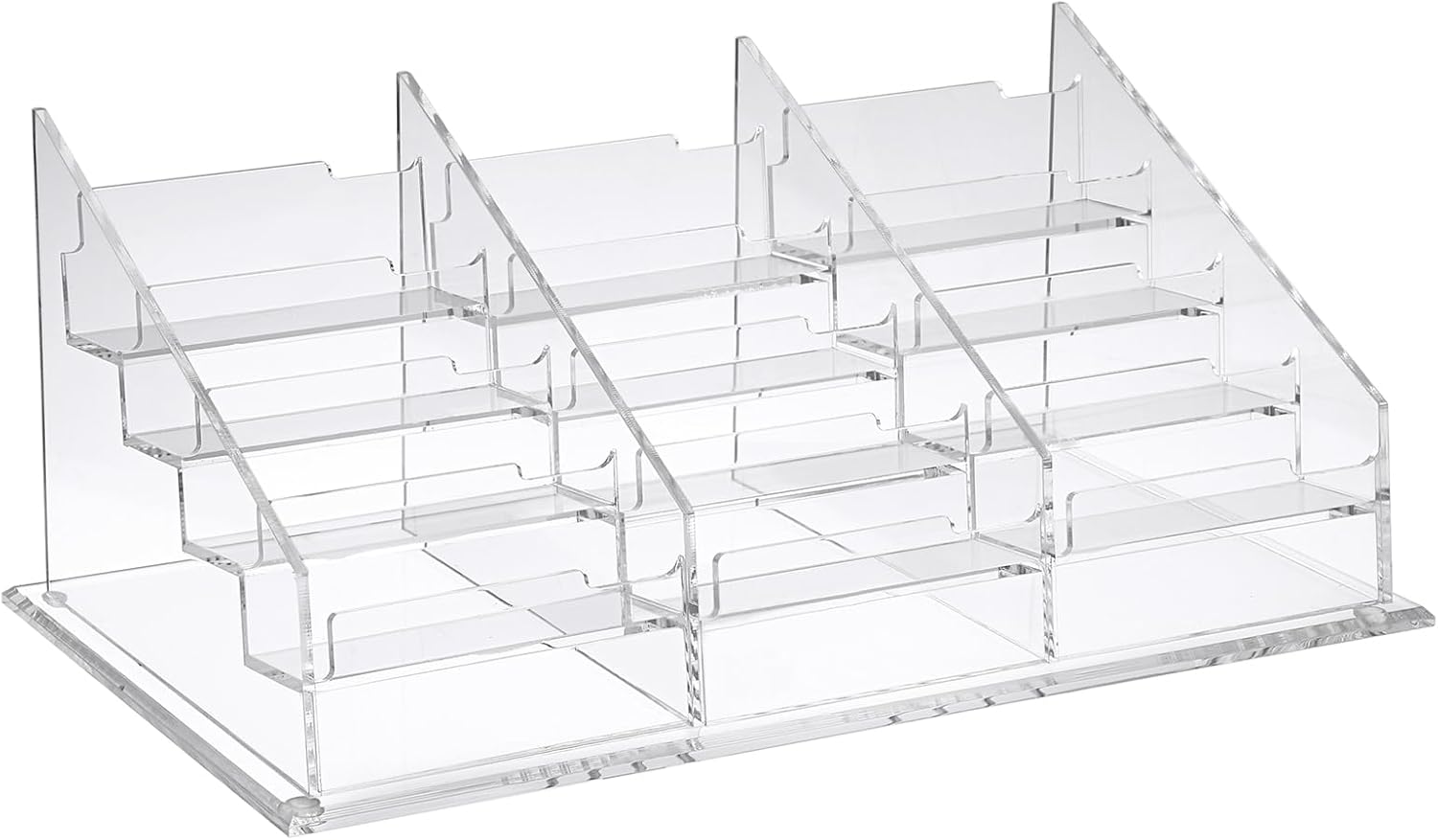SUMNACON Acrylic Clear Business Card Holder, 4 Tier 12 Pocket Name Card
