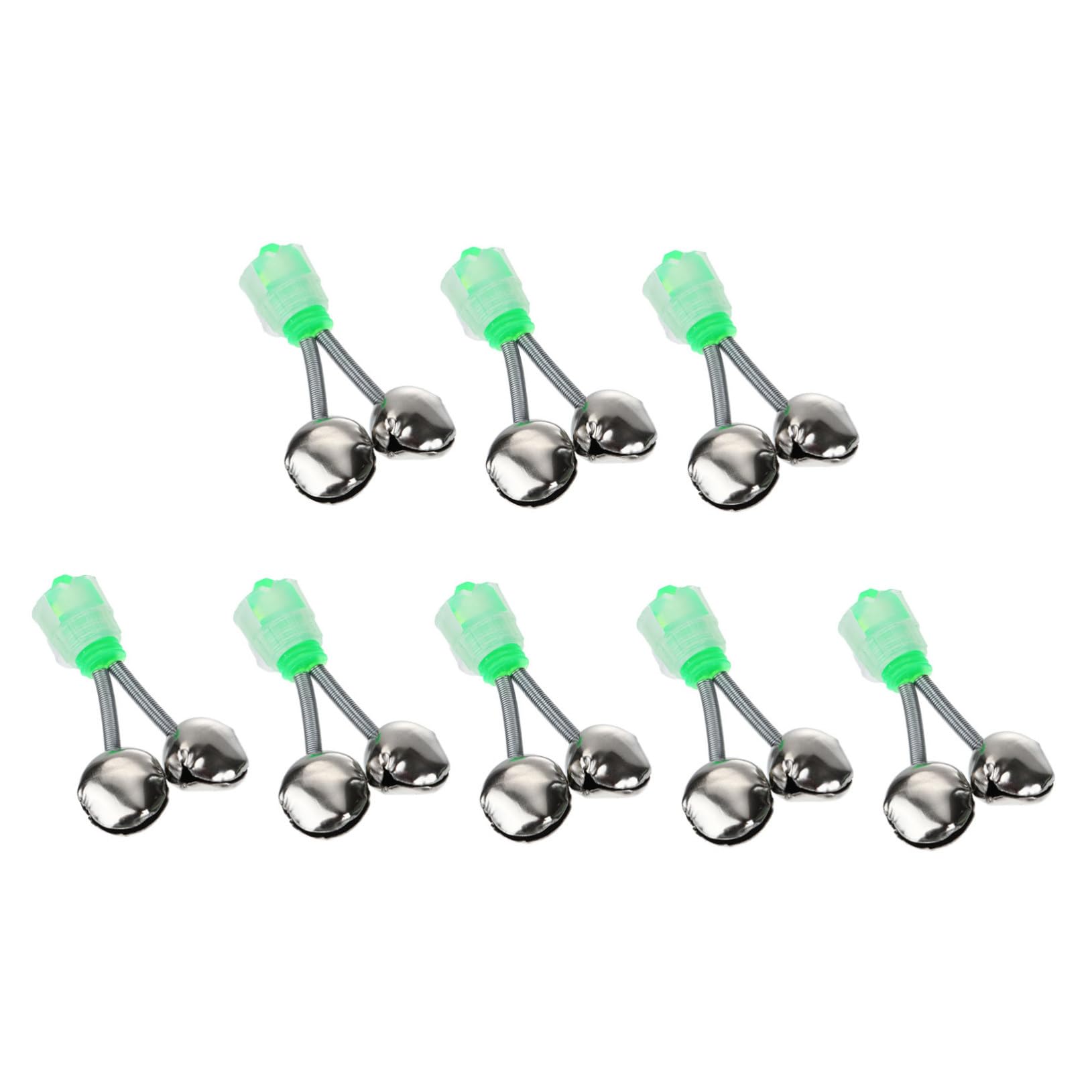 Abaodam 12pcs Fishing Alert Bells Dual Bells for Fishing Rods Plastic Clip-on for