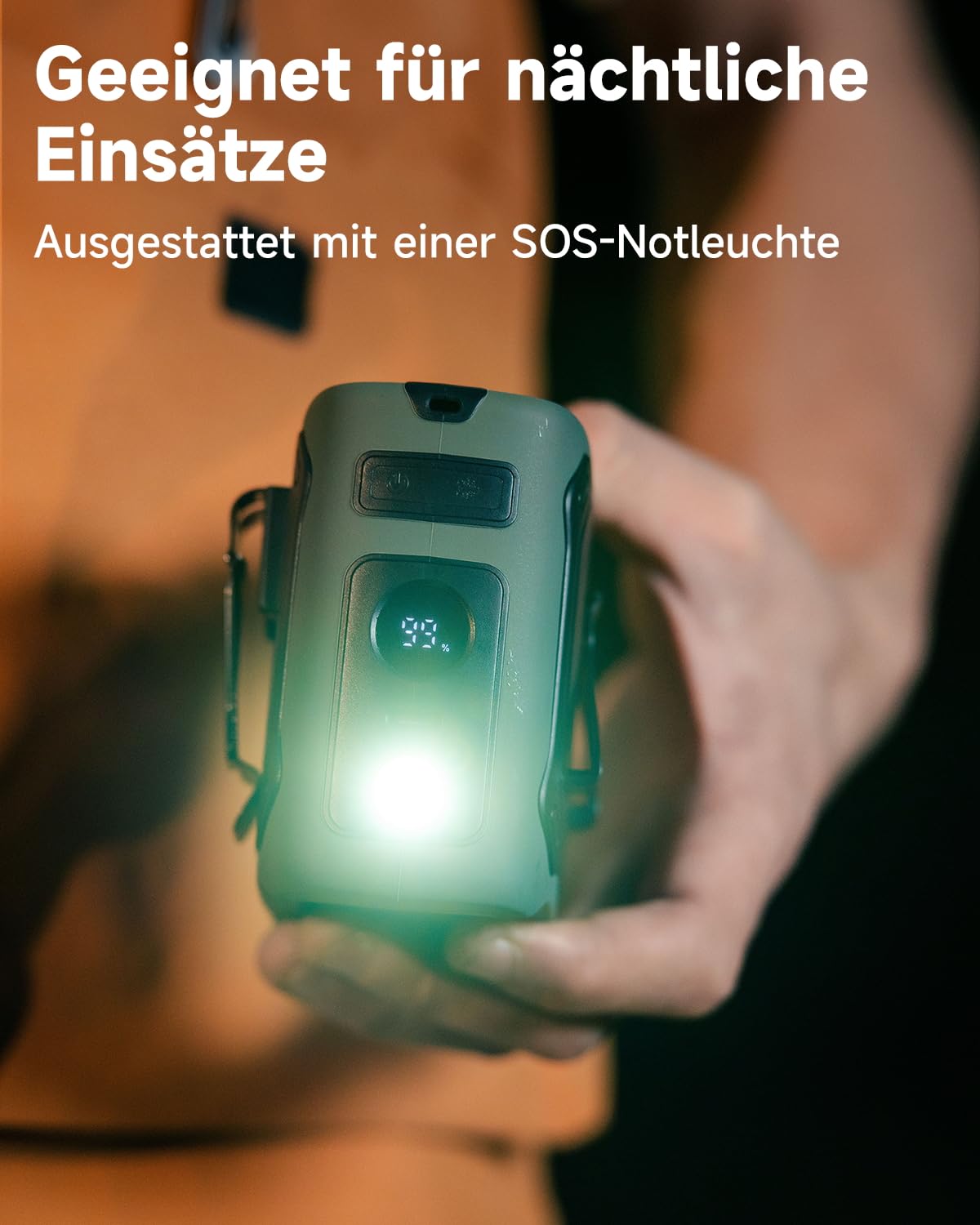 2026 Kühlung Tragbarer Taillenventilator,8000mAh 29H Laufzeit USB C Wiederaufladbar,5 Geschwindigkeiten 13000RPM Mit LED Beleuchtung SOS für Baustelle,Camping,Wandern,Arbeiten im Somme Aprikose