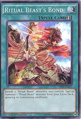 Jeu De Cartes à Collectionner Yu-Gi-Oh Carte Yu-Gi-Oh! – Ritual Beast's Bond (THSF-EN031) – Super Rare – Édition Unlimited – The Secret Forces Ritual Beast's Bond THSF-EN031