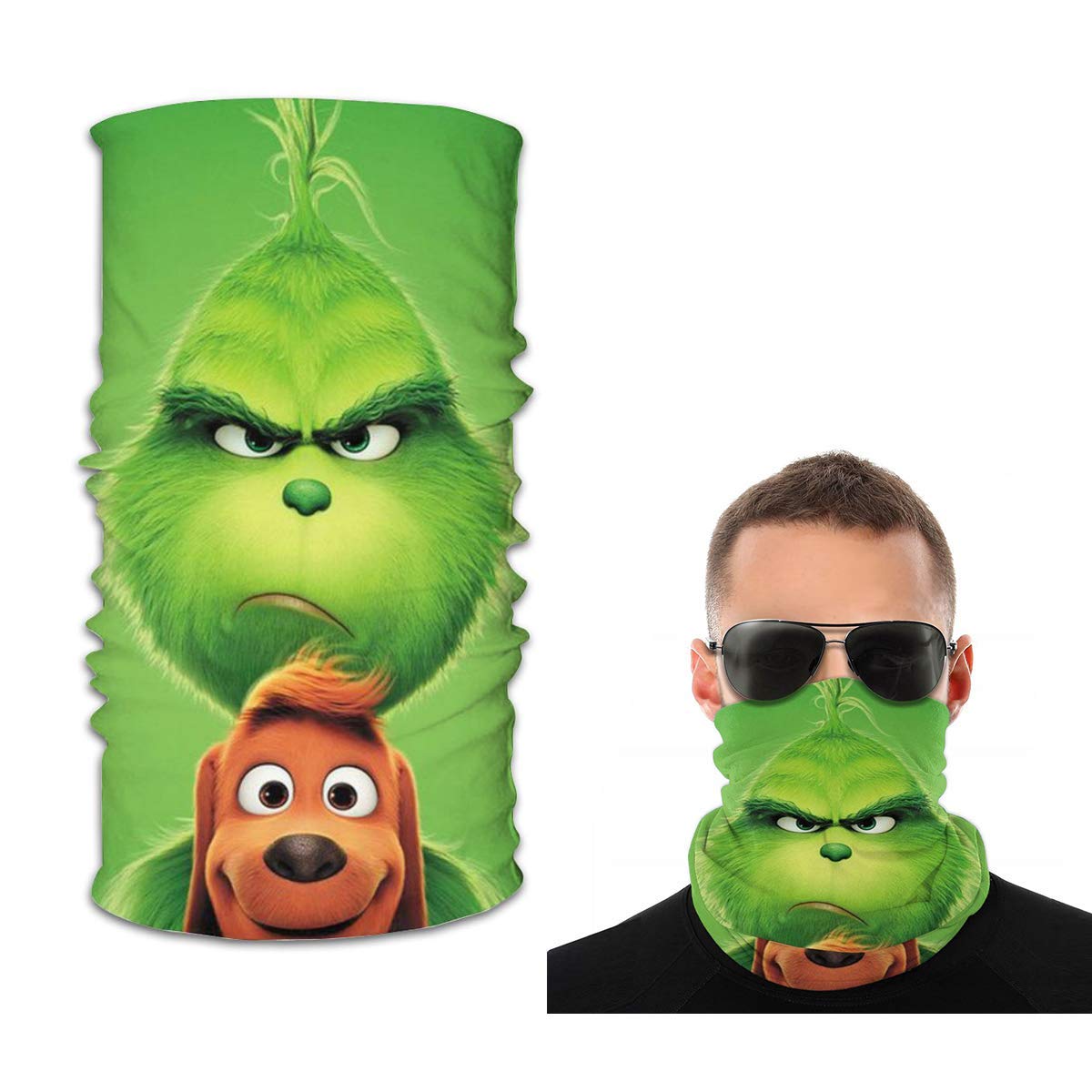 Clarissa BerthaThe Grinch Stole Christmas Bandanas Neck Gaiter Breathable Face Scarf Balaclava - White - One Size