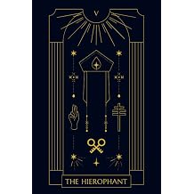 The Hierophant Blue and Gold Tarot Card Notebook