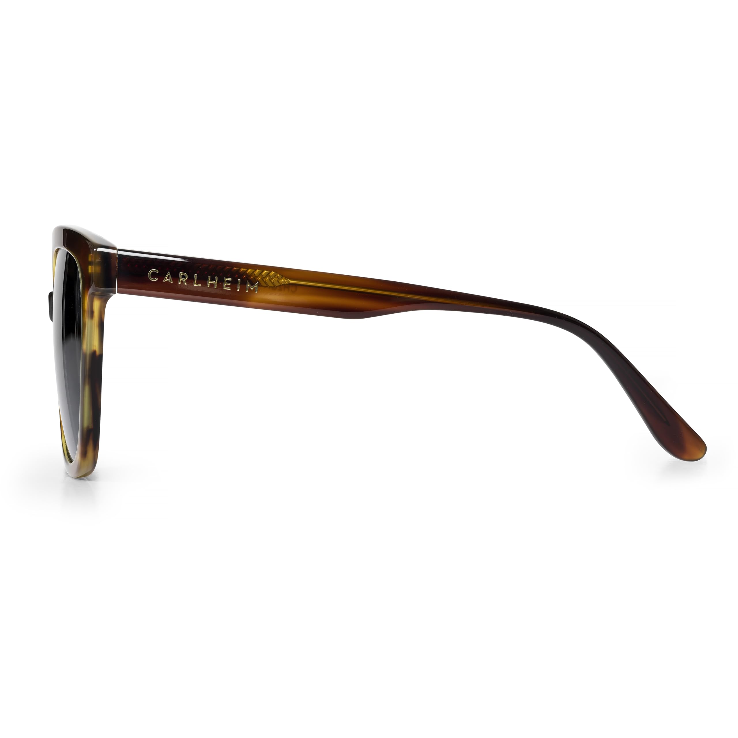Carlheim Damskie okulary przeciwsłoneczne Mona UV400, polaryzacyjne, brązowe, kwadratowe, czarny, 133mm
