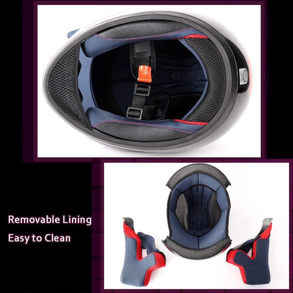 Cat Ear Offroad Helmets,Men and Women Full Face Motorcycle Helmet,for Dirt Bike, Four-Wheeled ATV (Matte Black Helmet Black Lens, X-Large)