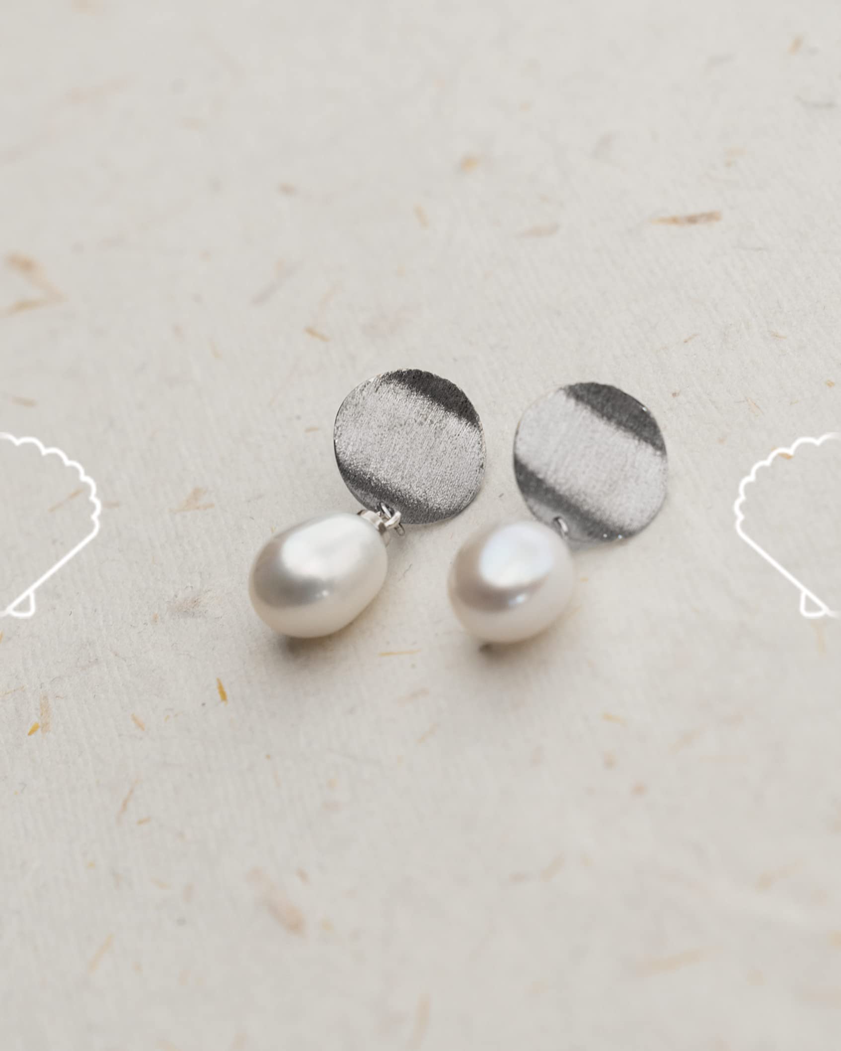 Orecchini da donna con Perle Coltivate d'acqua dolce, Perle Barocche e Keshi di SECRET & YOU - Argento 925 placcato con oro 18 K o rodio.