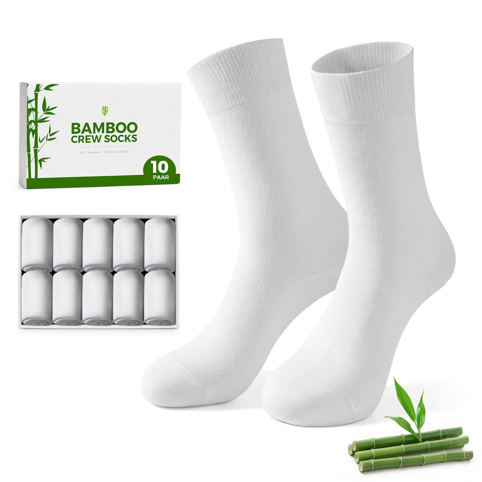 Calcetines Largos Hombre Viscosa de Bambú Suaves de Vestir 10 Pares