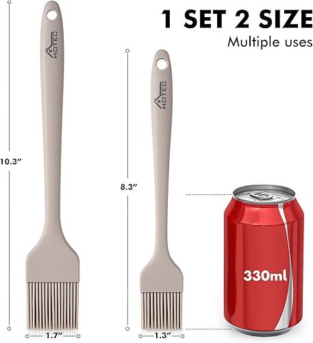 Miniatura 30 de HOTEC Cepillos de repostería de silicona resistentes al calor, para untar aceite y salsa de mantequilla, adobos para barbacoa, parrilla, hornear