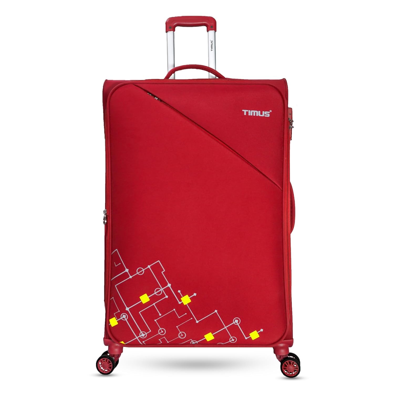 timus Flash Plus 78cm Large Check-in Soft Luggage | Stylish Suitcase with TSA Lock | 360° Rotating Wheels | Trolley Bag for Men & Women - Red-picture-34