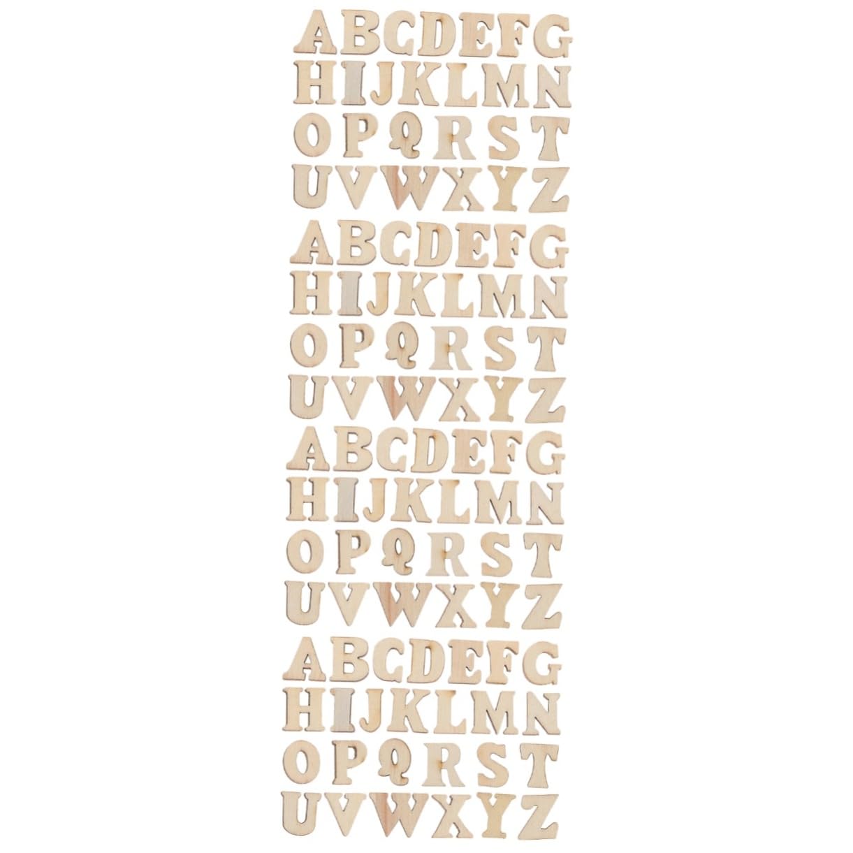 HOOTNEE 2sets DIY Wooden Alphabet Cutouts 26 Letters Decor for Wall Blank Cards Chip 104pcs*2