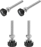 Vista 72 de Uxcell 4 juegos de perillas estriadas con tornillos de pulgar y tuercas, rosca macho métrica M6 x 35 mm, cabeza de plástico de 25 mm, perillas