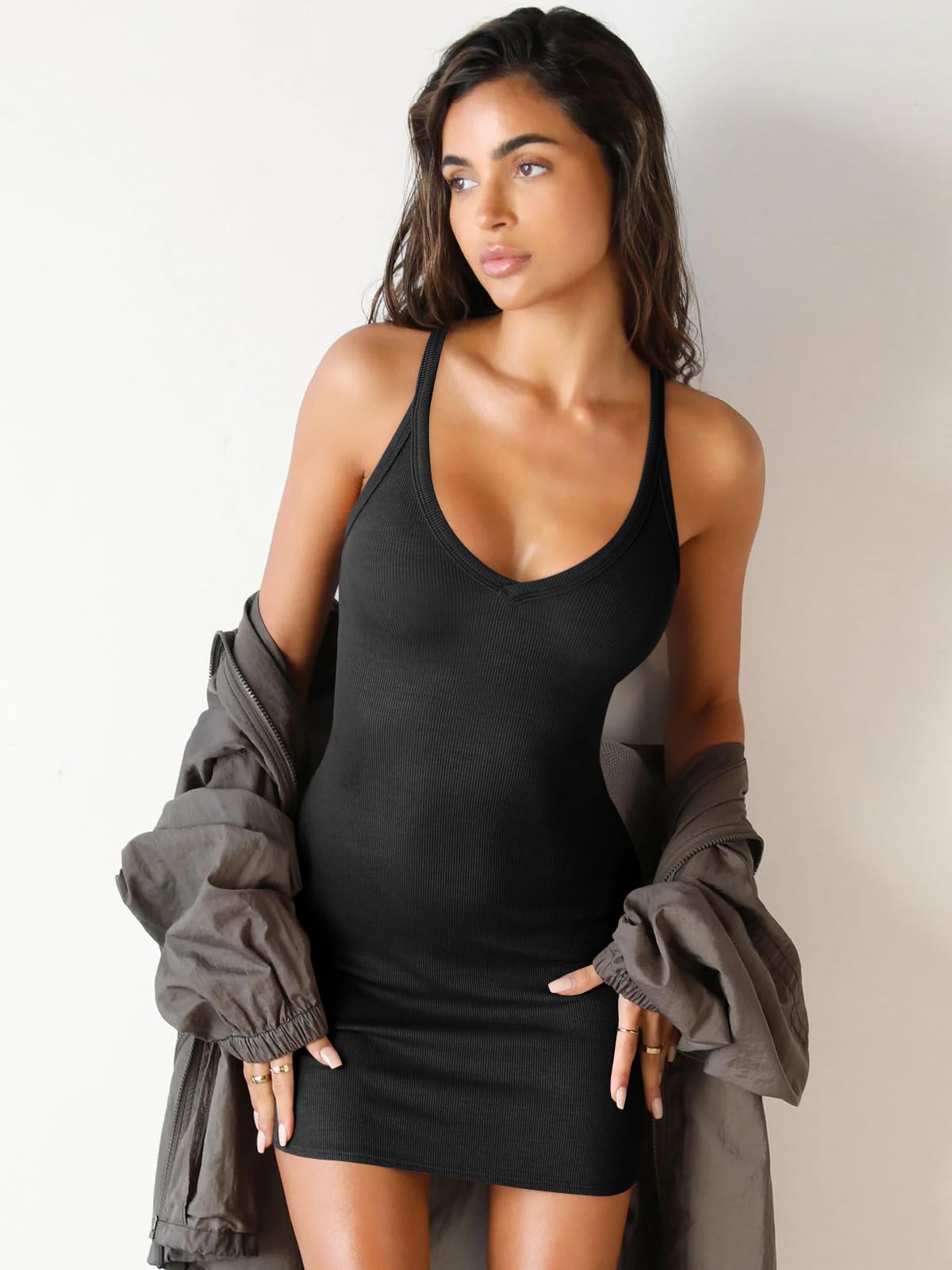 Seksowna letnia sukienka damska mini sukienka bez rękawów, na co dzień, prążkowana, krótka sukienka wieczorowa, czarna, elastyczna, bodycon mini sukienka klubowa, na imprezę