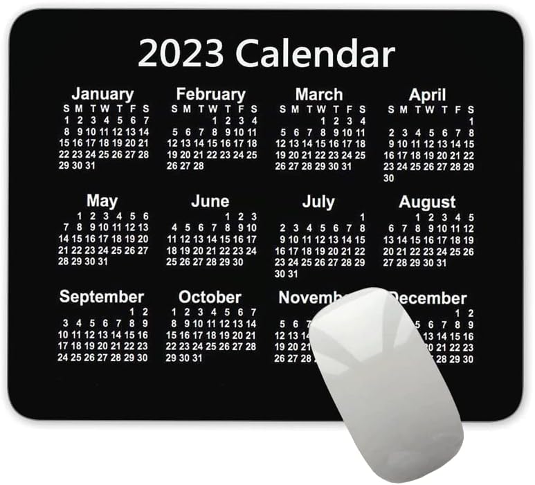 Amazon.com: 2023 Calendar Mouse Pad, 2023 Calendar Black and White  Horizontal Version Nature Gaming Mouse Mat, Square Waterproof Mouse Pad  Non-Slip Rubber Base MousePads for Office Home Laptop : Office Products