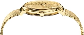 Versace Women's VBP060017 Manifest Edition Analog Display Quartz Gold Watch, Gold-IP Yellow Gold/Gold , Quartz Movement
