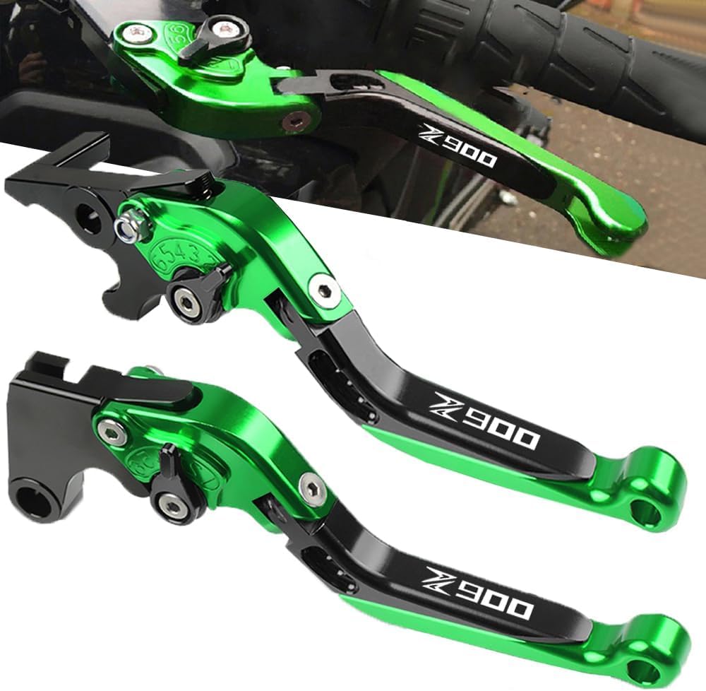 Vagary Motocycle Brake Clutch Levers Set Foldable Brake Levers Extendable with Z Logo Compatible With Kawasaki Z900 Z 900 (Green)-image-10