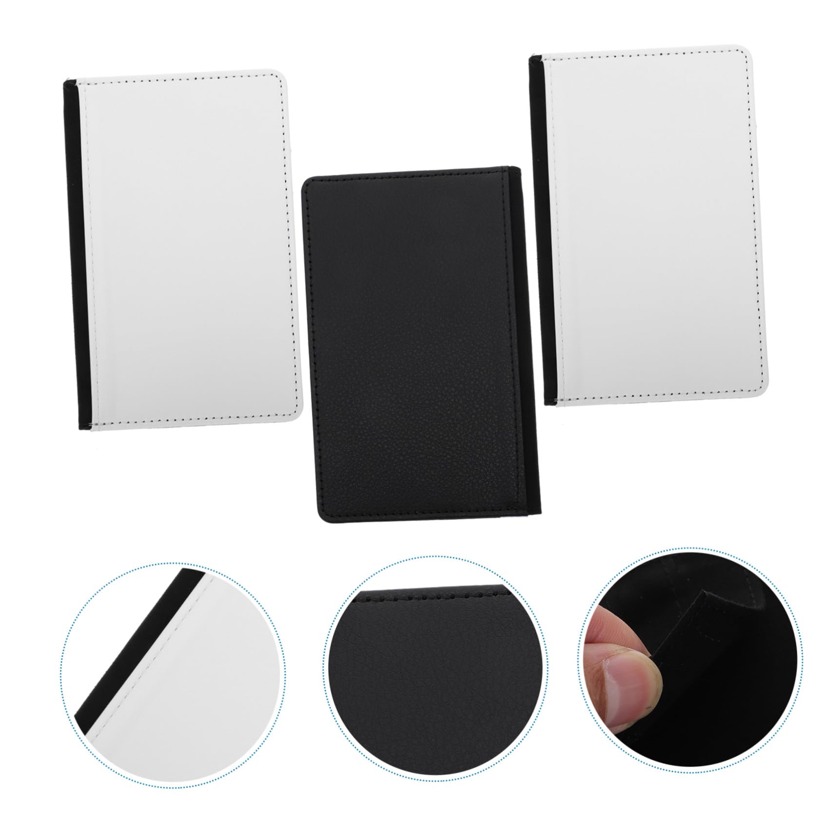 OUNONA Set da Viaggio in Materiale Pu 3 Pezzi Porta Carte e Custodia Passaporto Multifunzionale Decorazione Termica, Custodia Porta Documenti per Viaggi e Utilizzo Quotidiano