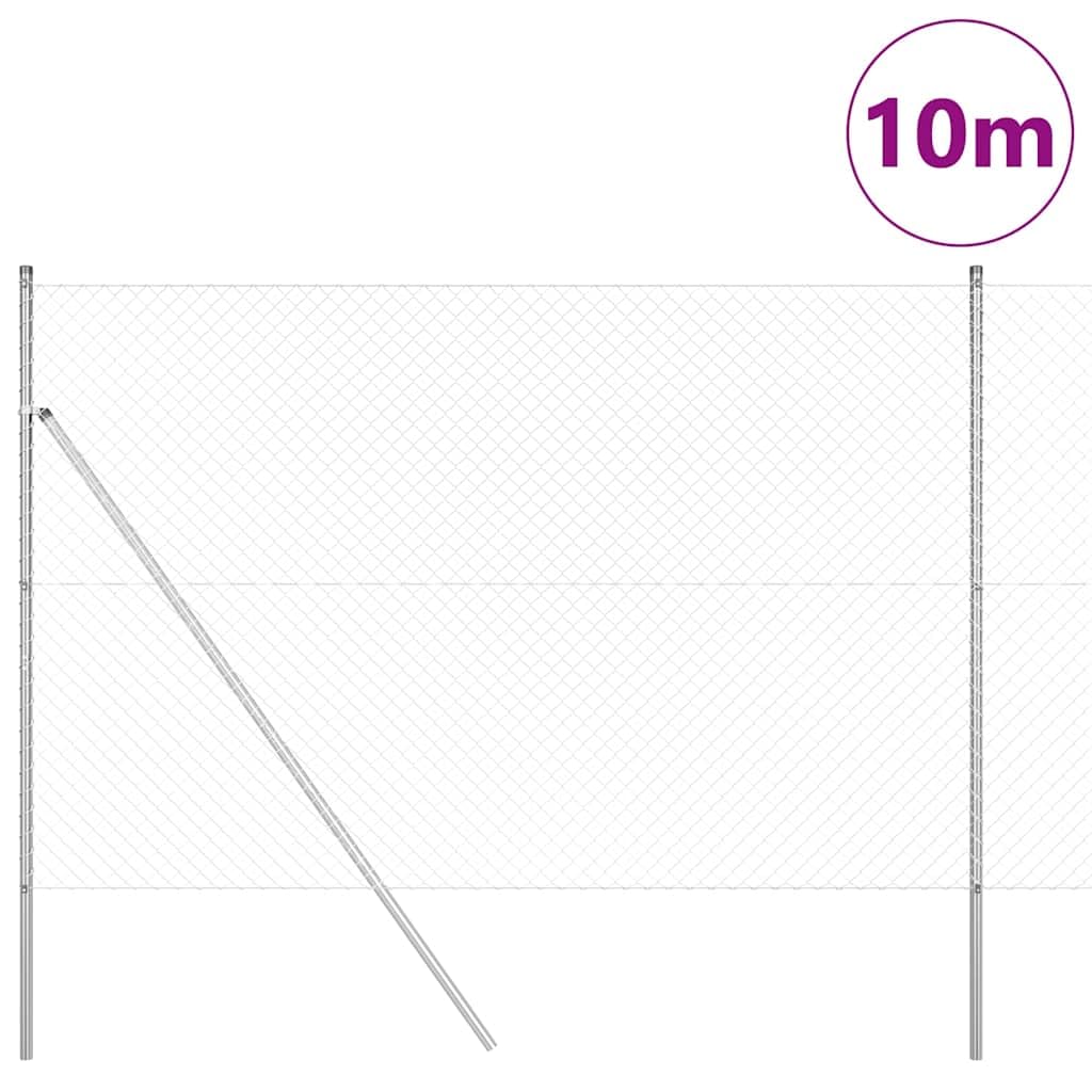 Set di pali per recinzione in acciaio, maglie da 40 x 40 mm, lunghezza 6 m, verniciati a polvere, resistenti alla corrosione, resistenti alle intemperie, facili da montare, per giardino e terrazza