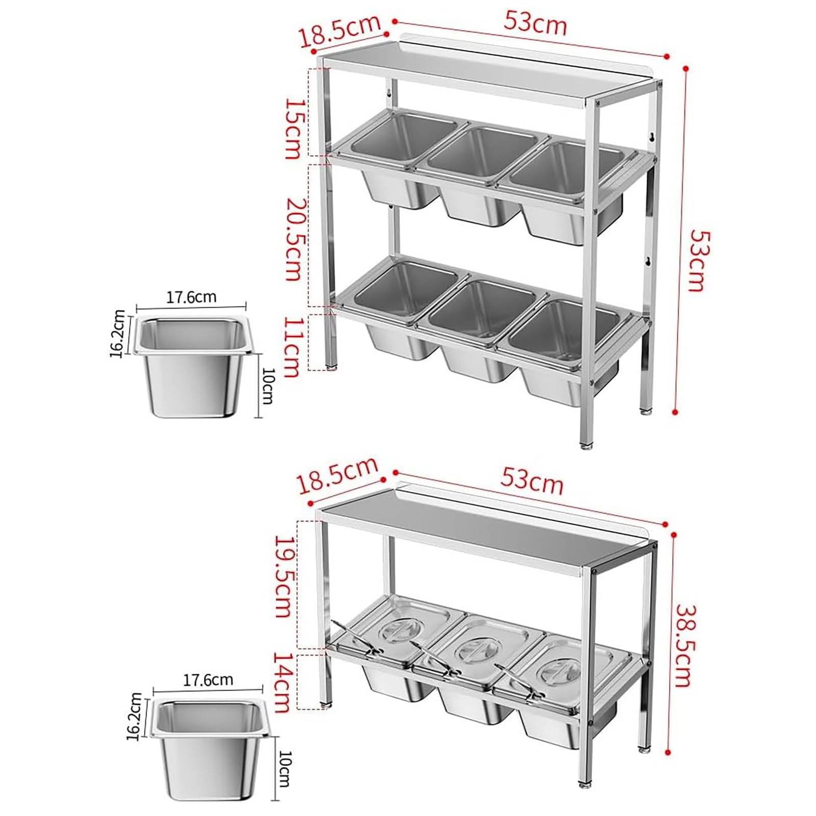 Distributeur de condiments en acier inoxydable et support organisé pour la cuisine et la restauration pour sauces, épices et assaisonnements, design élégant et durable pour économiser de l'espace
