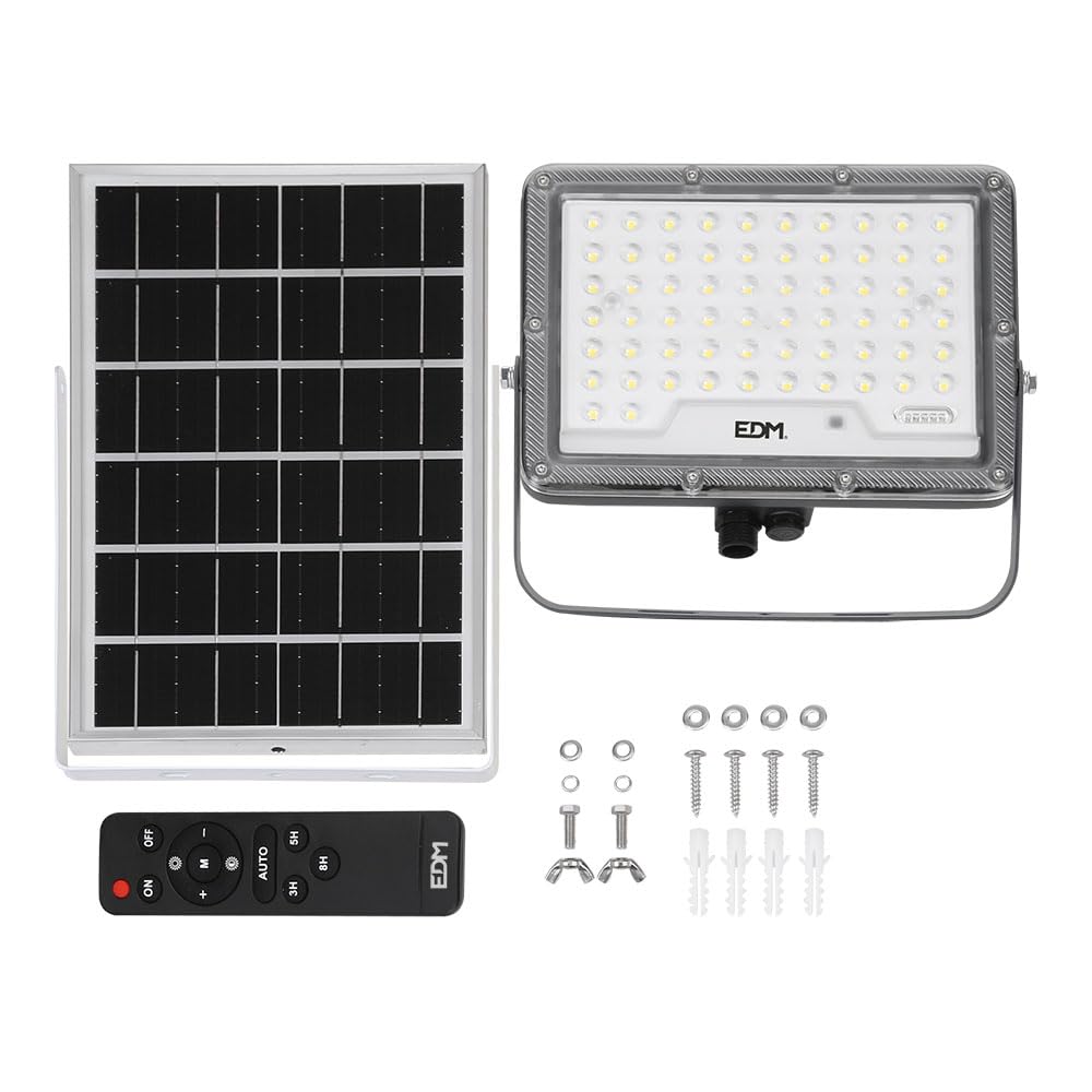 EDM Foco Proyector 31856 Slim Gris 50 W 600 lm Solar (6500 K)