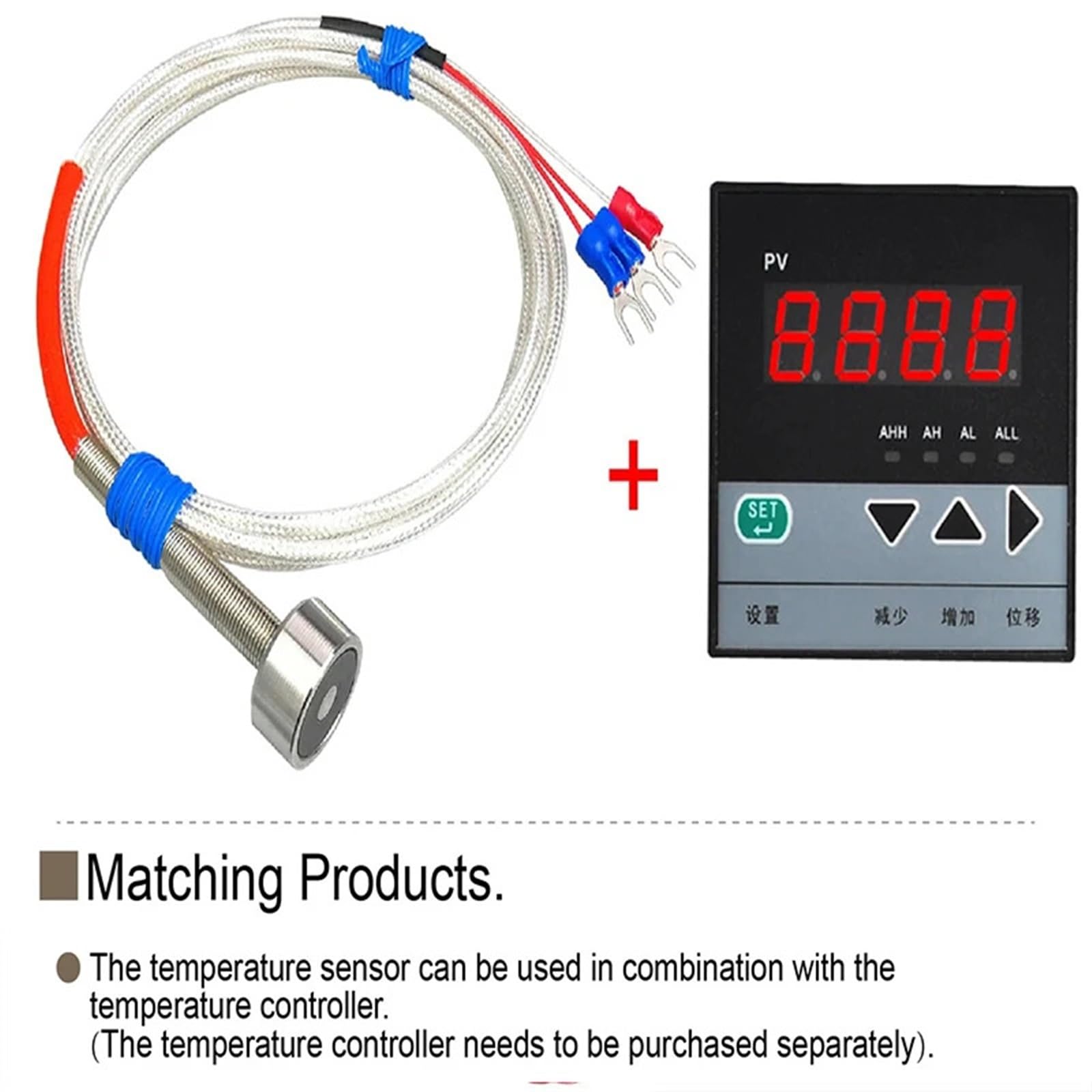 Sensor magnético RTD PT100 Sensor de temperatura magnético Montaje magnético, alta temperatura y resistencia al aceite, resistencia a la corrosión(1m)