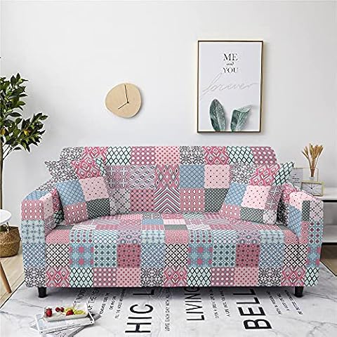 Bohemian Mandala Sofa Cover Stretch Polyester 1 2 3 4 Seat Geometric Patchwork Antifouling Sofa Cover Modern Living Room Hotel Fashion Decorative Sofa Cover (Colour3,4 Seats 235-300 cm) Cover