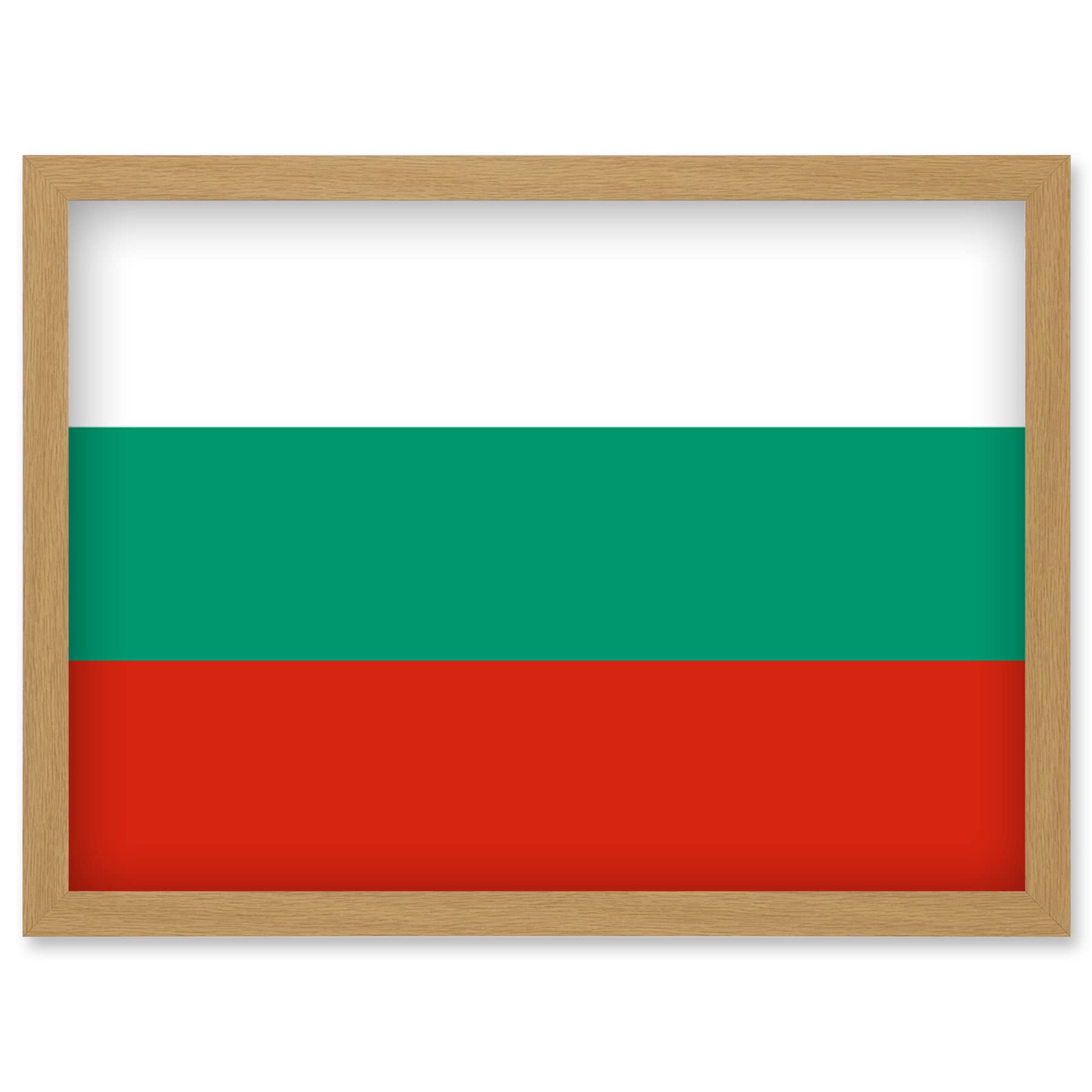 Artery8 Bulgaria National Flag Patriotic Vexillology World Flags Country Region Poster Artwork Framed Wall Art Print A4