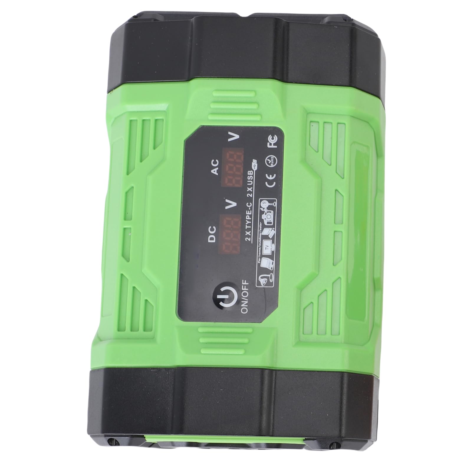 Convertitore di Potenza per Auto da 300 W, Materiale ABS, 2 Prese CA, 4 Porte USB, Fonte di Alimentazione Affidabile per Viaggi e Campeggio