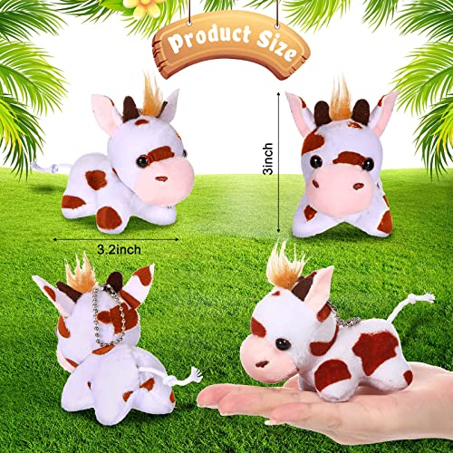 12 Pieces Stuffed Animals 3 Inch Mini Plush Pets Toy Bulk Assorted Realistic Plush Animals Small Cute Colorful Stuffed Animal For Kids Farm Themed Party Favors Supplies (Cows) #TOP1