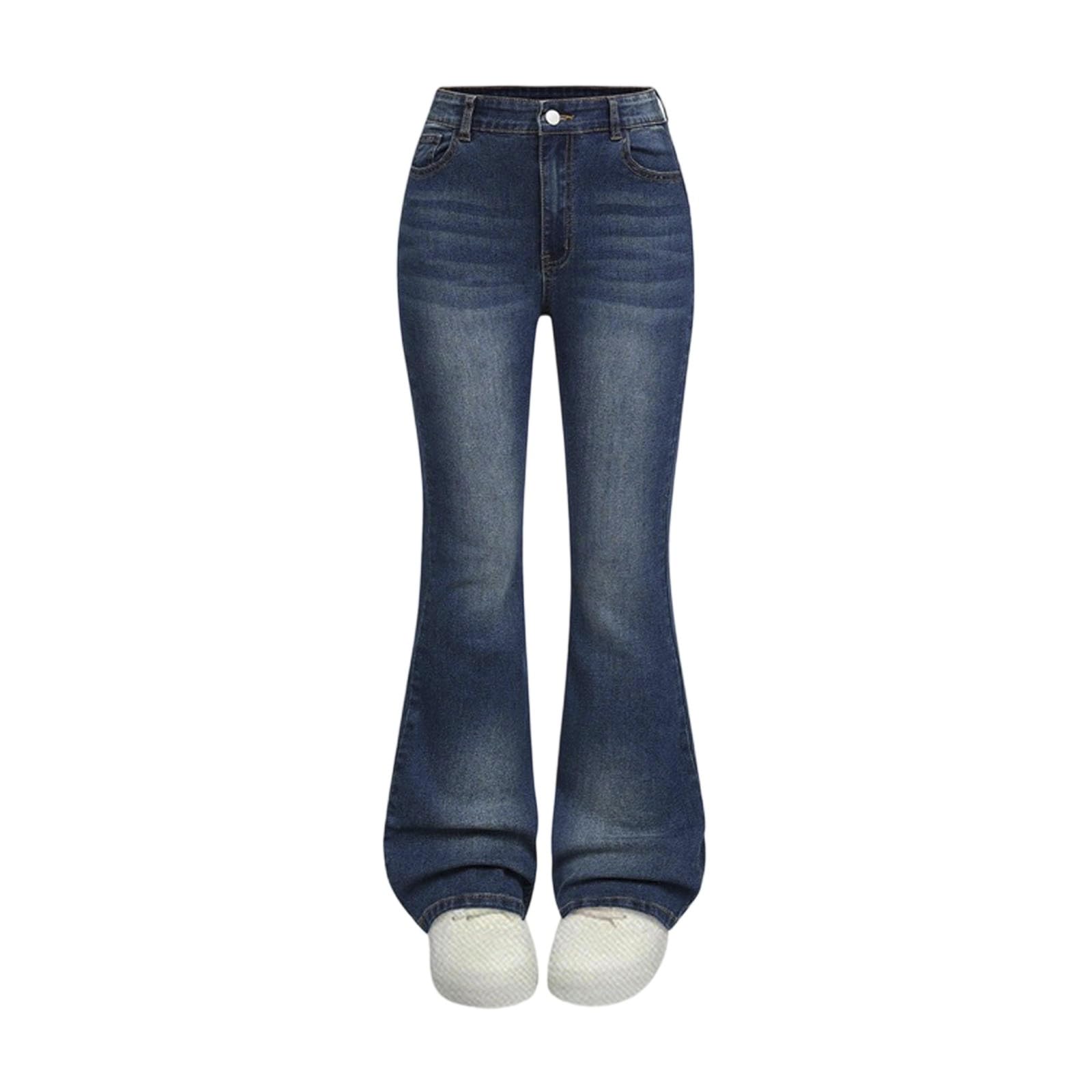 Jeans a Zampa Elasticizzati per Ragazze, Comodi Pantaloni in Denim Attillati, Abbigliamento Casual alla Moda per Adolescenti, Vita Elastica, Tessuto Morbido, Cuciture Resistenti