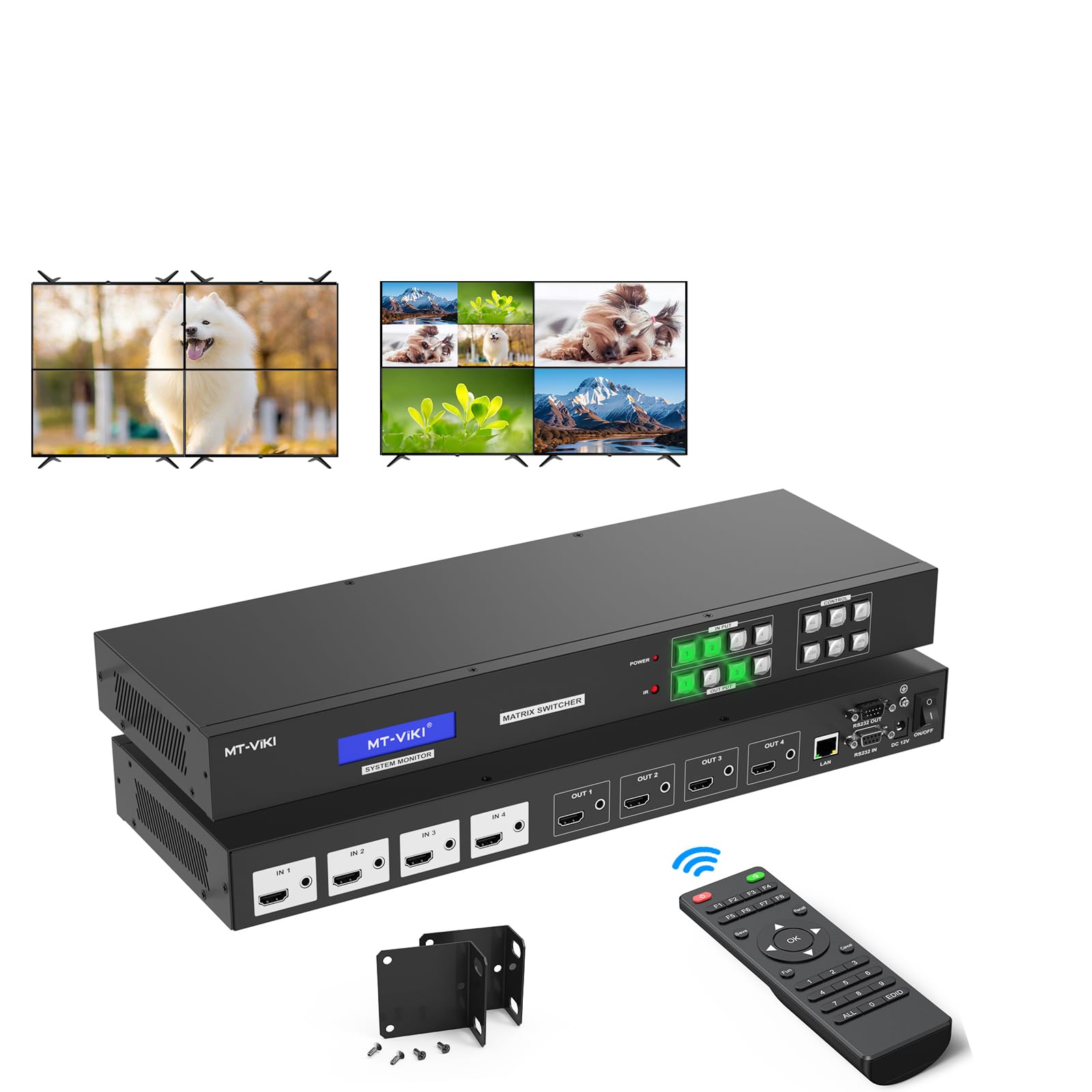 Amazon.com: MT-VIKI 4x4 4K Seamless HDMI Matrix w/Web GUI, Video
